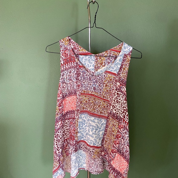 ANTHROPOLOGIE SOPHIE RUE ORANGE MULTICOLOR BOHO Paisley Tank TOP Tunic MEDIUM - Picture 4 of 5